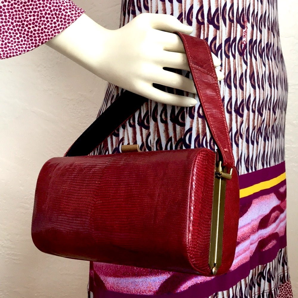 Vintage rare 1940s exotic leather box bag